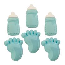 Charms Apliques para Decoração Baby Menino (6 Un) Charms Apliques para Decoração Baby Menino (6 Un)