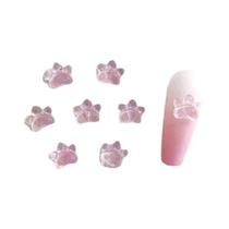 Charms De Arte De Unhas Em Forma De Patinha De Gato Kawaii Com Glitter, 20 Peças, Resina Charms De Arte De Unhas Em Forma De Patinha De Gato Kawaii Com Glitter, 20 Peças, Resina