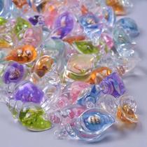 Charms De Concha Luminosa Kawaii Em Resina 3D Para DIY Joias Brincos Chaveiros 10 30 50 100pcs