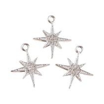 Charms De Cristal Brilhante Em Forma De Estrela 27x20mm 10 Peças Para Brincos, Pulseiras, Colares,