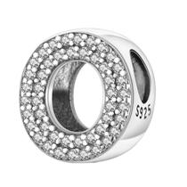 Charms De Prata 925 Para Mulheres, Pérolas Originais De 3mm, 26 Letras, Joias DIY