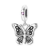 Charms De Prata Esterlina 925 Em Forma De Vaga-lume, Abelha, Borboleta E Beija-flor Para Pulseiras,