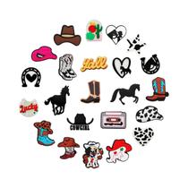 Charms De PVC Com Tema Cowgirl, 23 Peças Para Crocs, Sandálias Bubble Slides, Presente De