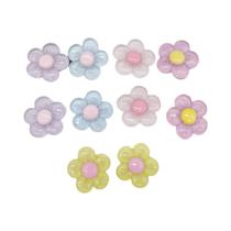 Charms De Sapato Em Cores De Doces Com Formato De Girassol 10PCS Decorações Em ABS Para Clogs, Charms De Sapato Em Cores De Doces Com Formato De Girassol 10PCS Decorações Em ABS Para Clogs,
