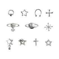 Charms De Unhas Silver Star Planet 110PCS Decoração De Arte De Unhas Em Acrílico Pedras De Unhas Em