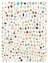 Charms JIALEEY, esmalte banhado a ouro para fabricação de joias, 300 unidades Charms JIALEEY, esmalte banhado a ouro para fabricação de joias, 300 unidades