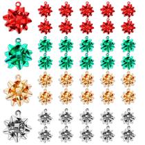 Charms MARFOREVER 40 Piezas de Lazos Navideños en Rojo, Verde, Dorado y Plateado Charms MARFOREVER 40 Piezas de Lazos Navideños en Rojo, Verde, Dorado y Plateado