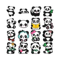Charms Para Sapatos Com Padrão De Panda 16 Peças Decorações Em PVC Para Sandálias Croc Presentes De