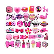 Charms Para Sapatos Rosa 35 Peças Para Decoração DIY De Clogs, Qualidade Premium Para Sandálias