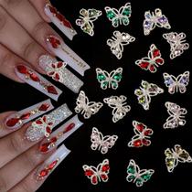 Charms para Unhas WEILUSI 30 unidades Borboleta 3D em Liga 50 g
