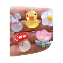Charms Transparentes Para Sapatos 10 Peças Decorações De Pato Coelho Cogumelo Flor Para Clogs E