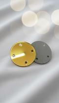 Chaton Acrílico Espelhado Dourado 3cm C/ Furos 100 Pçs Chaton Acrílico Espelhado Dourado 3cm C/ Furos 100 Pçs