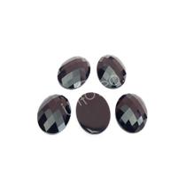Chaton Acrílico Oval 18x25mm Preto - 5 unidades
