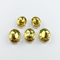 Chaton Acrilico Oval Mel Engrampado Dourado 13x18mm - 5 unidades Chaton Acrilico Oval Mel Engrampado Dourado 13x18mm - 5 unidades