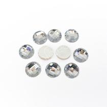 Chaton Acrílico Redondo 14mm Transparente - 10 unidades