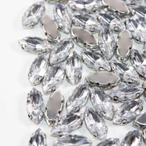 Chaton Engrampado Cristal 7x15mm - Cristal 100 peças34g Chaton Engrampado Cristal 7x15mm - Cristal 100 peças34g