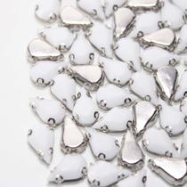 Chaton Engrampado Gota 8x13mm Branco - 50 peças17g