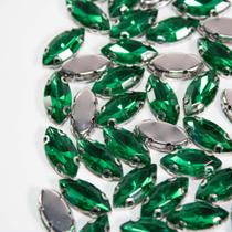 Chaton Engrampado Navete 7x15mm- Verde50 peças17 Chaton Engrampado Navete 7x15mm- Verde50 peças17