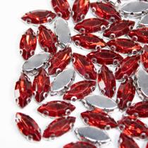 Chaton Engrampado Navete 7x15mm- Vermelho 50 peças17g