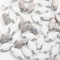 Chaton Engrampado Navete Branco7x15mm Branco50 peças17g Chaton Engrampado Navete Branco7x15mm Branco50 peças17g