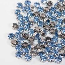 Chaton Engrampado Redondo 6mm Azul100 Peças10g