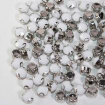 Chaton Engrampado Redondo 6mm Branco100 Peças10g Chaton Engrampado Redondo 6mm Branco100 Peças10g