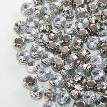 Chaton Engrampado Redondo 8mm Cristal50 peças 13g