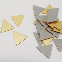 Chaton Espelhado Triangulo Dourado D20 30mm - 100 Peças