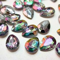 Chaton Gota 10x14mm - Cor: Furta Cor - 100 Unidades - Bi Chaton Gota 10x14mm - Cor: Furta Cor - 100 Unidades - Bi