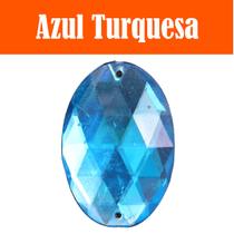 Chaton Oval Taz-021 - 25mm - Azul Turquesa - Nº: 7 - Nybc