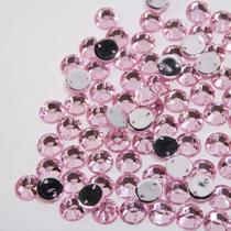 Chaton primeira linha redondo 10mm -rosa claro - 100uni - La Mode Arte e Criação