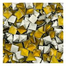 Chaton Quadrado Metal 7x7mm 500pçs Pirâmide Prata Arte 65g