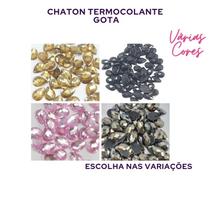 Chaton Termocolante Gota Oval Hotfix Rhinestone para Unha Strass Nail Pedrarias ChatonGota
