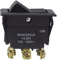 Chave 14201 Interruptor Tecla Bipolar Liga/Desliga 15A 2 Posições Fixa Margirius