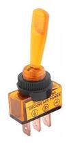 Chave alavanca 3 polos on/off 12v amarela c/ neon Chave alavanca 3 polos on/off 12v amarela c/ neon