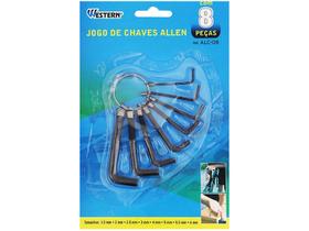 Chave Allen Hexagonal 1,5 A 6 mm Jogo C/ 8 Peças