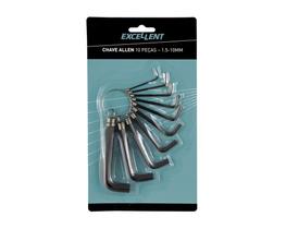 Chave Allen Jg 10Pcs 1,5-10,0Mm C/Argola Blister Chave Allen Jg 10Pcs 1,5-10,0Mm C/Argola Blister