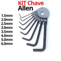 Chave Allen Jogo Chaves 1,5 - 2 - 2,5 - 3 - 3,5 - 4 - 5 - 6mm Kit Chave allen