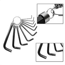 Chave Allen Jogo Com 10 Pçs Com Argola Aço Carbono 1,5-10MM Chave Allen Jogo Com 10 Pçs Com Argola Aço Carbono 1,5-10MM