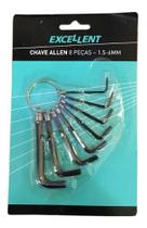 Chave allen jogo com 8pçs - 5nr Chave allen jogo com 8pçs - 5nr