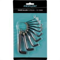 Chave Allen Jogo Excellent 1,5 A 10Mm Com 10 Pecas - 3Ln