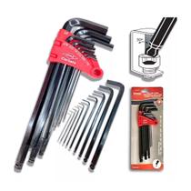 Chave Allen Longa 1/16 A 3/8 Polegada Abaulada Com 9 peças