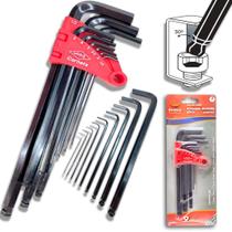 Chave Allen Longa 1,5mm A 10mm Abaulada com 9 Peças - Corneta