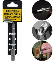 Chave Biela Tipo L De 8mm Vazada Com Furo Passante