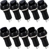 Chave Botão Push Button Pbs-11a Preto Com Trava Kit 10 Peças Chave Botão Push Button Pbs-11a Preto Com Trava Kit 10 Peças