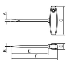 Chave Cabo T Ponta Chata 6x195 mm Tramontina PRO