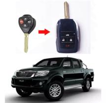 Chave Canivete Adaptação Toyota Hilux Ser Rav4 Sw4 Etios 2006 A 2021 Modelo Novo - Carcaça 4 Botões