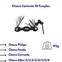 Chave Canivete Allen Bike 10 Funções c/ Extrator de corrente