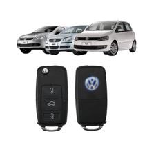 Chave Canivete Botão Alarme VW Gol G5 G6 Fox Polo SpaceFox Jetta 3 Botões Lamina Chave Canivete Botão Alarme VW Gol G5 G6 Fox Polo SpaceFox Jetta 3 Botões Lamina