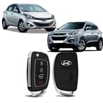 Chave Canivete Carcaça Hb20 12 2013 2014 2015 À 2018 3 Botões - Hyundai